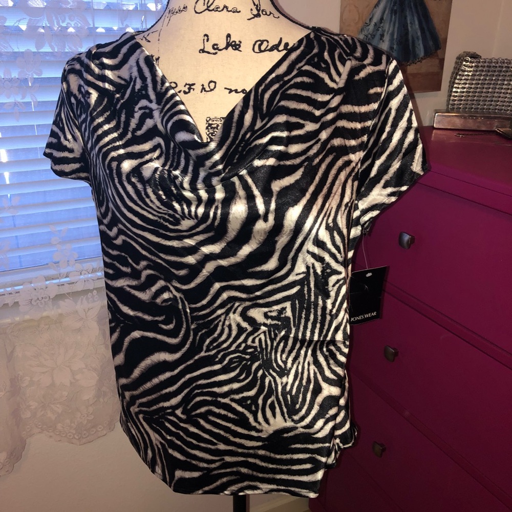 Jones Wear Stretch Draped Neck Size 10